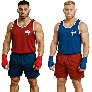 FIGHTERS - Boxing Shirt / Reversable / Rot + Blau / Large