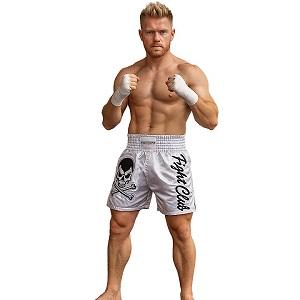 FIGHTERS - Muay Thai Shorts / Fight Club Skull / Weiss / Medium