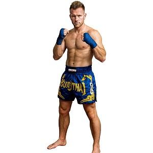 FIGHTERS - Muay Thai Shorts / Blau-Gold / Large