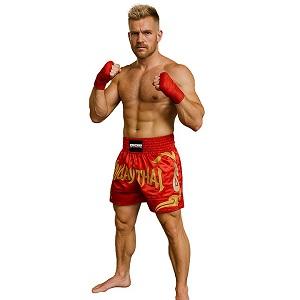 FIGHTERS - Muay Thai Shorts / Rot-Gold / Large